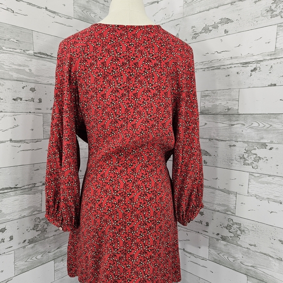 Free People Red Floral Tie-Front Tunic - Picture 6 of 12